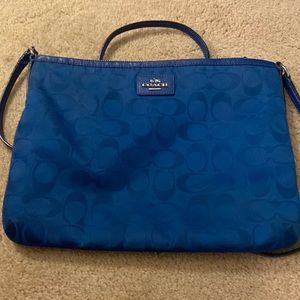 Coach blue crossbody purse